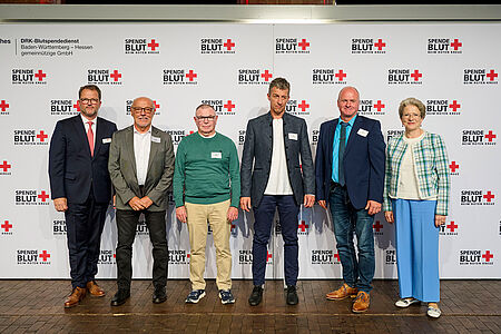 DRK-Spenderehrung 2025_Einzelbild Vier Blutspender aus dem DRK-Kreisverband Mosbach